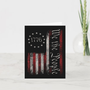 Vintage Gamla amerikanska Flagga Patriotic 1776. Kort