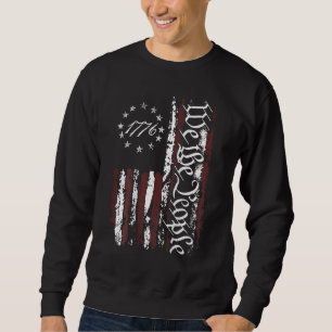 Vintage Gamla amerikanska Flagga Patriotic 1776. Lång Ärmad Tröja