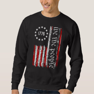 Vintage Gamla amerikanska Flagga Patriotic 1776. Lång Ärmad Tröja