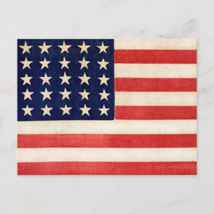 Vintage Gamla amerikanska Flagga Vykort