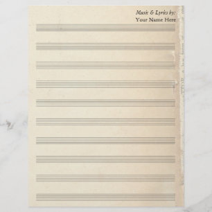 Vintage Gamla Bok-sidans tomma Lakan Music 10-band