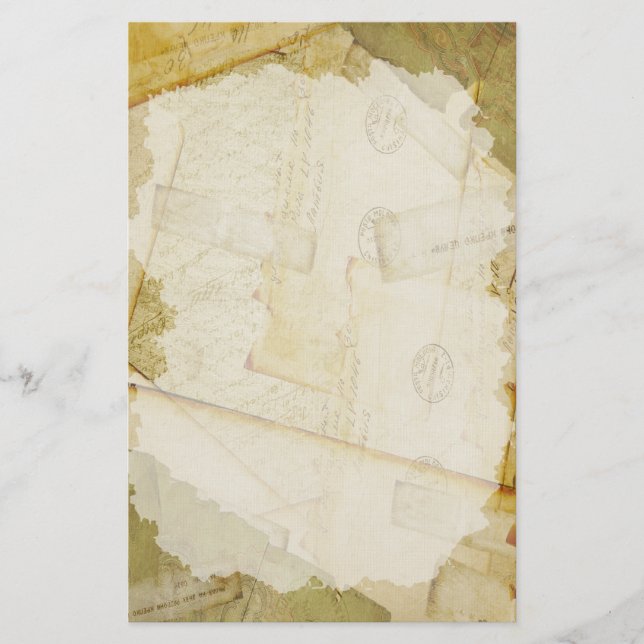 Vintage Gamla Brev-mall Brevpapper (Framsida)