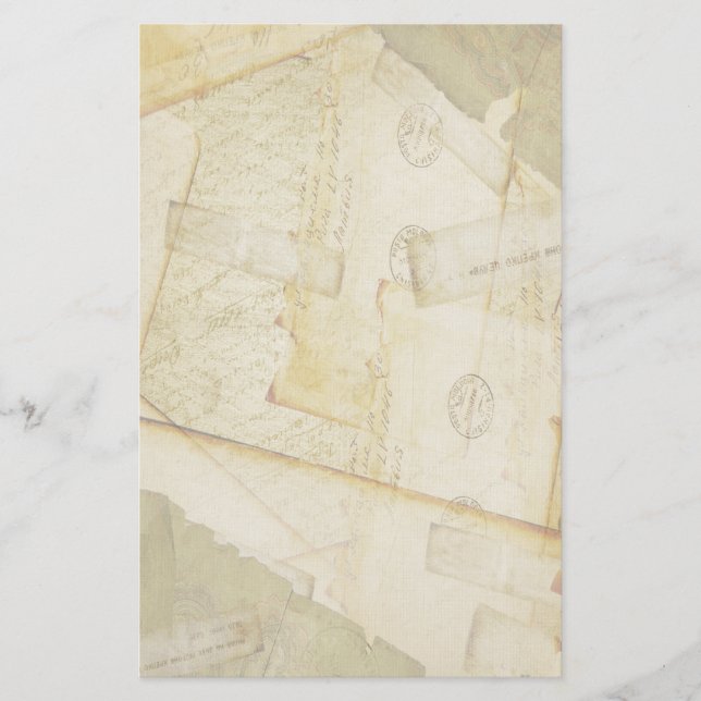 Vintage Gamla Brev-mall Brevpapper (Framsida)