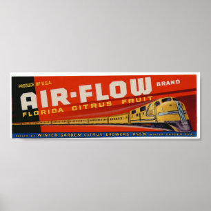 Vintage Gamla etiketter för citrusfrukter Låda Poster
