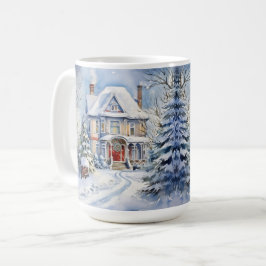 Vintage Gamla Fashiaged House-julscenen Mugg