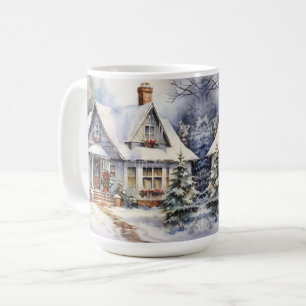 Vintage Gamla Fashiaged House-julscenen Mugg