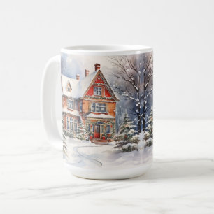 Vintage Gamla Fashiaged House-julscenen Mugg