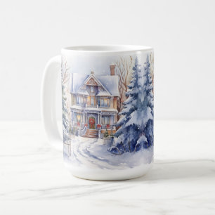 Vintage Gamla Fashiaged House-julscenen Mugg