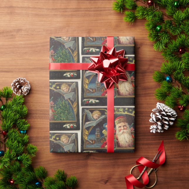 Vintage Gamla klassiska tomten Presentpapper (Julgåva)