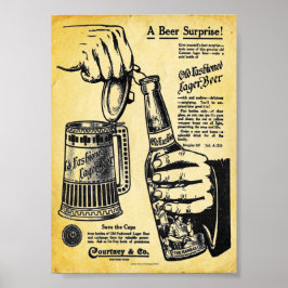 Vintage Gamla lager Beer Print Poster