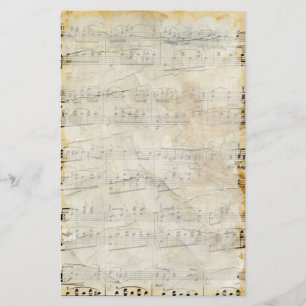 Vintage Gamla Lakan Music Parchment Stationery Brevpapper