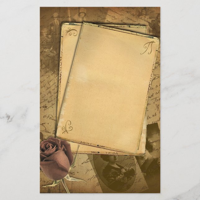 Vintage Gamla Ro Stationery Brevpapper (Framsida)