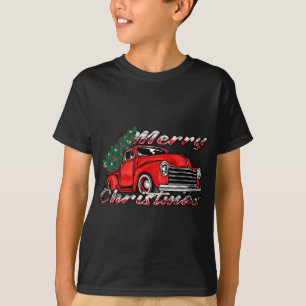 Vintage Gamla Röda Lastbil Träd God jul - Röda Las T Shirt