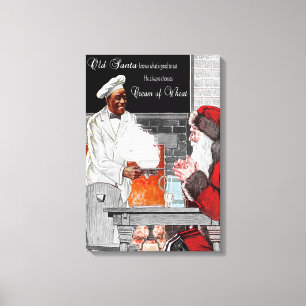 VINTAGE ’GAMLA SANTA’ KRÄM AV VETE AD CANVAS