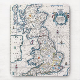 Vintage gamla Storbritanniens Karta-historik-älska Musmatta