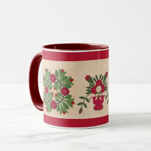 Vintage gamla tygklippsquilt Mugg Kop