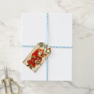 Vintage Gamla World Santa Gift-Märkrn Presentetikett