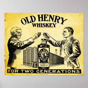 Vintage Gamle Henry Whiskey Poster