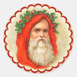 Vintage Gamle World Santa Sticker Runt Klistermärke
