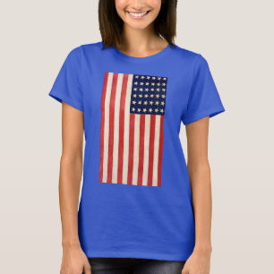 Vintage Gammal amerikansk Flagga med 36 stjärnor T Shirt