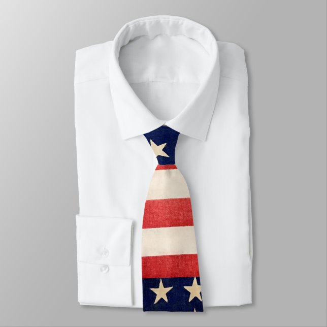 Vintage gammal amerikansk flagga slips (Bunden)
