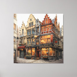 Vintage Gammal Amsterdamkonst Canvastryck