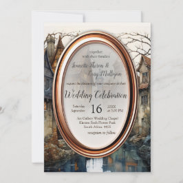 Vintage Gammal Amsterdamkonst Inbjudningar