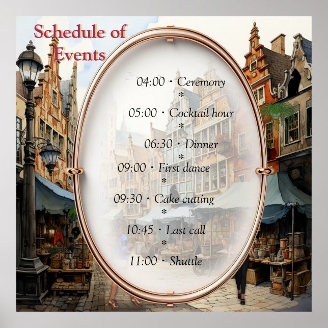 Vintage Gammal Amsterdamkonst Poster (Framsidan)