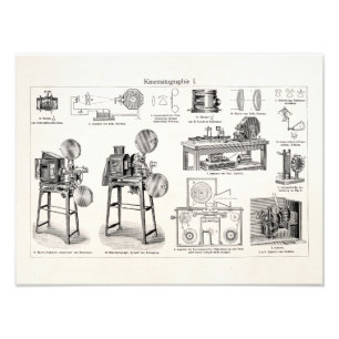 Vintage Gammal antikisk filmkamera, kinematografi Fototryck