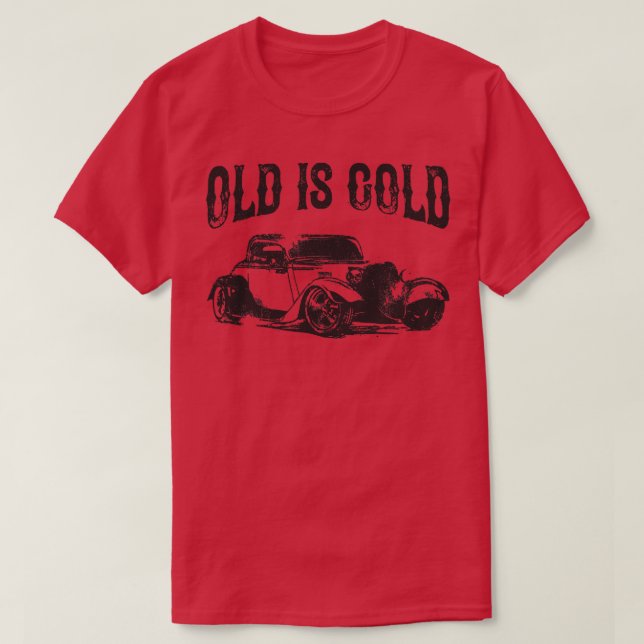 Vintage gammal är Guld Oldtimer Classic T Shirt (Design framsida)