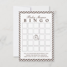 Vintage Gammal bike Chevron Baby Shower Bingo Card