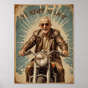 Vintage gammal biker poster