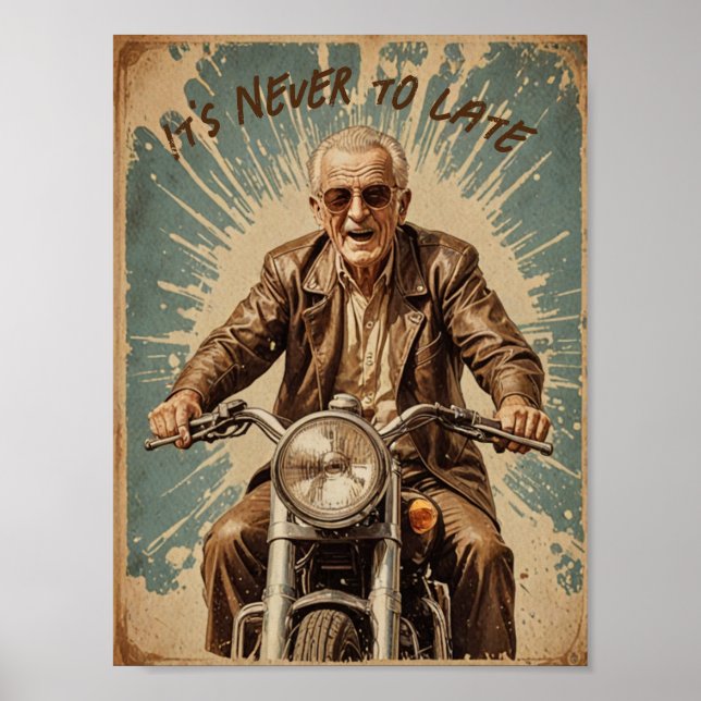 Vintage gammal biker poster (Framsidan)