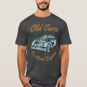 Vintage gammal bil anpassad motor typografi t shirt