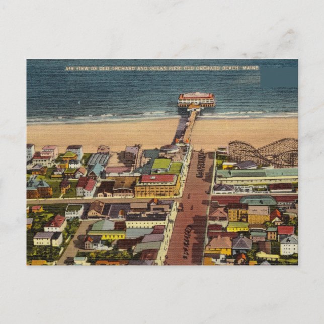Vintage, gammal boskapsbeach, Maine Vykort (Framsida)