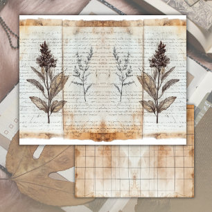 Vintage Gammal botaniskt skräp Journal Pappra Laka