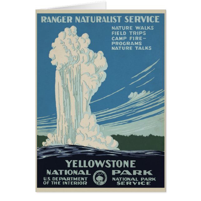 Vintage Gammal fathful i Yellowstone nationalpark Hälsningskort (Framsidan)