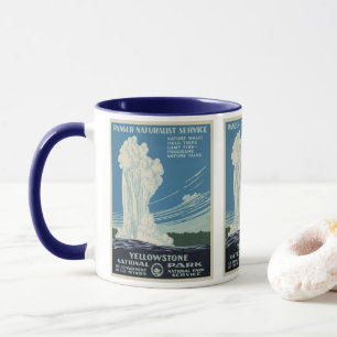 Vintage Gammal fathful i Yellowstone nationalpark Mugg