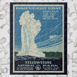 Vintage Gammal fathful i Yellowstone nationalpark Pussel