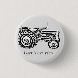 Vintage gammal grått massey fergison-traktor knapp