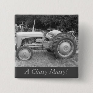 Vintage gammal grått massey fergison-traktor knapp