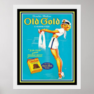 Vintage Gammal Guld Cigarette Ad Poster 16 x 20
