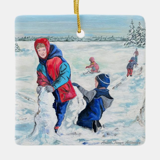 Vintage Gammal jul Anpassa prydnadsföremål Julgransprydnad Keramik (Framsida)