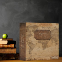 Vintage gammal karta med falsk lädertrimming