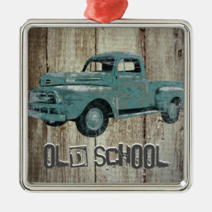 Vintage Gammal Lastbil Rustic Old school Ornament