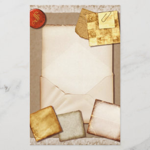 Vintage Gammal monogramformatmall Brevpapper