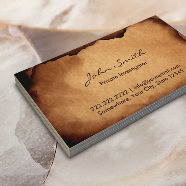 Vintage Gammal Papper utredare Visitkort (Skapare uppladdad)