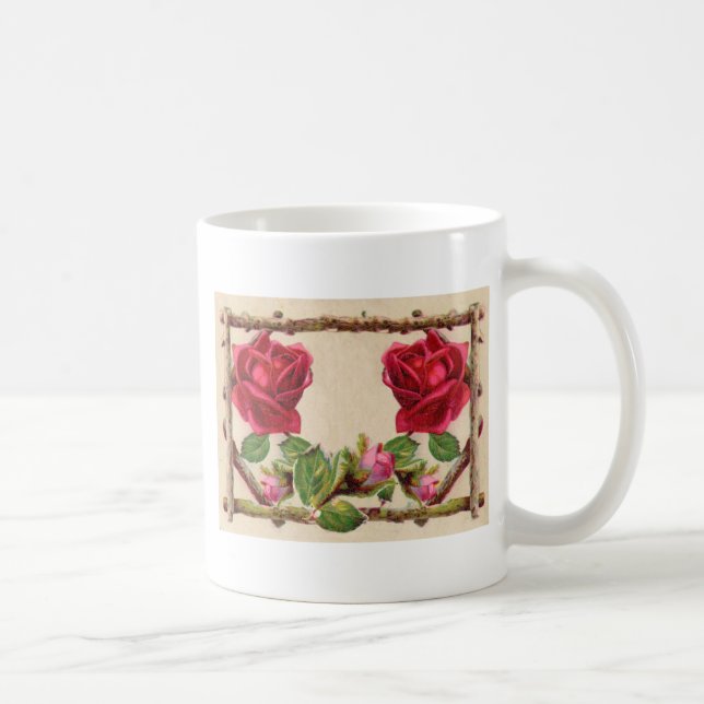 Vintage gammal ro rustic Victorian Antique Kaffemugg (Höger)