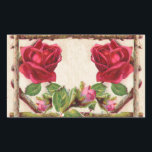 Vintage gammal ro rustic Victorian Antique Rektangulärt Klistermärke<br><div class="desc">En natur inspirerade till strålande antika ro och en förvrängning av naturen. Det här är perfekt för bröllopsinbjudningar och -program,  anpassade för dina egna bröllop-uppgifter. En del av vår natursamling.</div>