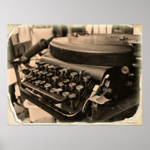Vintage Gammal skrivmaskin Poster